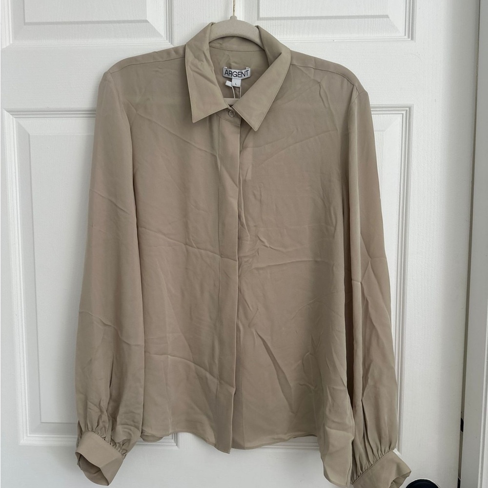Argent Vesey Blouse in Double Georgette Sand Large